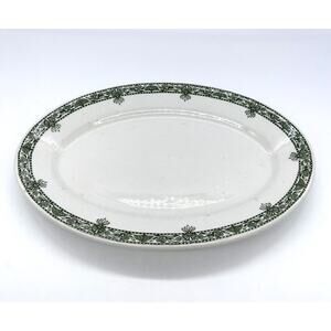 Vintage Wellsville China BELMONT13x11 Platter Resta Ware C 1933-1940 Green